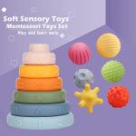 Weilim Montessori Soft Stacking Blocks Set for Babies