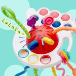 Silicone Sensory Pull String Teething Toy for Babies