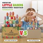 36 Pcs Wooden Stacking Blocks - Montessori Sensory Toys