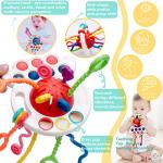Silicone Sensory Pull String Teething Toy for Babies
