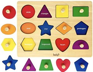 Dailyfunn Montessori Shape Peg Puzzle for Toddlers