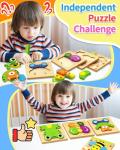Wooden Animal Puzzles for Toddlers Ages 1-3