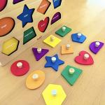 Dailyfunn Montessori Shape Peg Puzzle for Toddlers