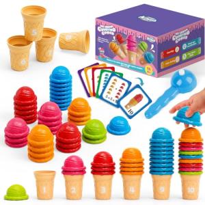 Ice Cream Color Sorting and Counting Stacking Toys