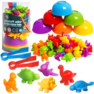 Dinosaur Counting Toy with Sorting Bowls for Kids