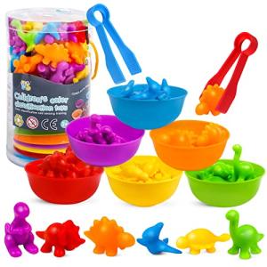 Dinosaur Color Sorting and Stacking Toy Set