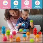 Ice Cream Color Sorting and Counting Stacking Toys