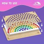 Montessori Wooden Peg Board Bead and Stacking Game