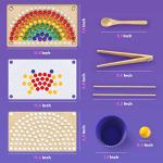 Montessori Wooden Peg Board Bead and Stacking Game