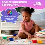 Montessori Wooden Peg Board Bead and Stacking Game
