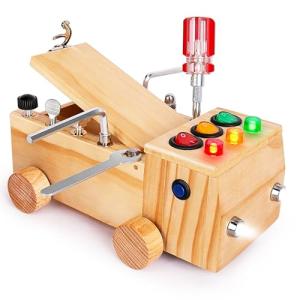 Montessori Busy Board with Screwdriver and Light