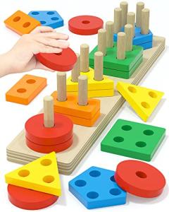 Yetonamr Montessori Wooden Sensory Toys for Toddlers