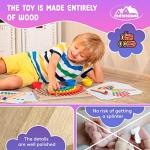 Montessori Wooden Peg Board Bead and Stacking Game
