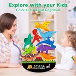 Montessori Wooden Dinosaur Stacking Blocks for Kids