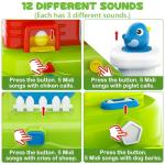 Interactive Pop Farm Animal Toy with Music