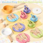 Wooden 34 PCS Kids Play Kitchen Set
