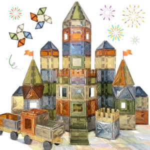 100PCS Magnetic Tiles for Kids STEM Play