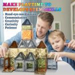 100PCS Magnetic Tiles for Kids STEM Play