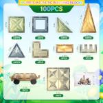 100PCS Magnetic Tiles for Kids STEM Play