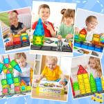 Magnetic Tile Roads and Car Set for Kids