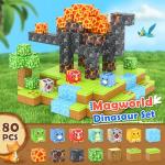 Magnetic Dinosaur Building Blocks for Kids 3+