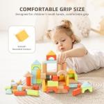 100pcs Wooden Building Blocks with Storage Bucket