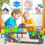 Magnetic Tile Roads and Car Set for Kids