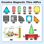 Magnetic Tile Roads and Car Set for Kids