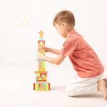 100pcs Wooden Building Blocks with Storage Bucket
