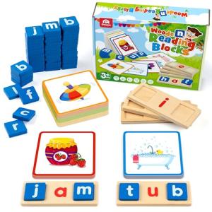 Coogam Wooden Vowel Learning Letters and Flashcards