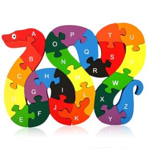 LovesTown Montessori Wooden ABC Puzzle for Toddlers