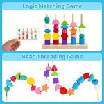 Montessori Wooden Beads Sequencing Toy Set