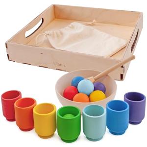 Ulanik Rainbow Balls in Cups Montessori Toy