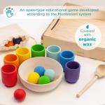 Ulanik Rainbow Balls in Cups Montessori Toy