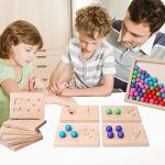 Montessori Wooden Number Tracing Board and Beads Set