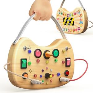 Montessori Busy Board with LED Lights for Toddlers