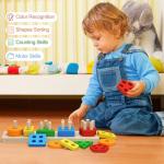 PEBIRA Wooden Montessori Sorting & Stacking Toys