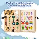 Montessori Busy Board: Wooden Sensory Toy for Toddlers