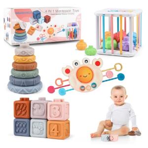 Montessori Baby Toys for 0-12 Months 4-in-1 Set