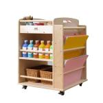 Wooden Rolling Art Utility Cart for Kids