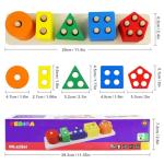 PEBIRA Wooden Montessori Sorting & Stacking Toys