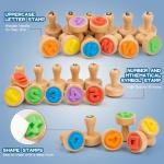 Wooden Alphabet and Number Stamps for Kids