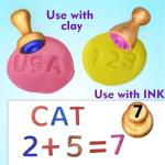 Wooden Alphabet and Number Stamps for Kids