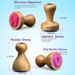 Wooden Alphabet and Number Stamps for Kids
