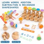 Wooden Alphabet and Number Stamps for Kids