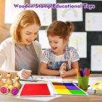 Wooden Alphabet and Number Stamps for Kids