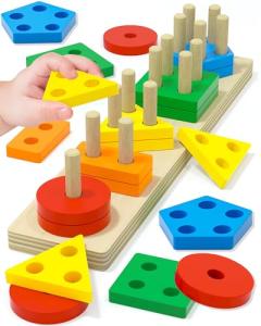 Wooden Montessori Shape Sorter Puzzles for Toddlers