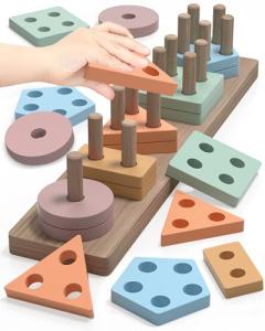 Montessori Shape Sorter Wooden Toy for Toddlers