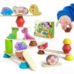 Wooden Montessori Dinosaur Toy Set for Toddlers