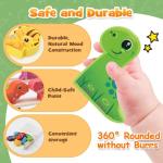 Wooden Montessori Dinosaur Toy Set for Toddlers